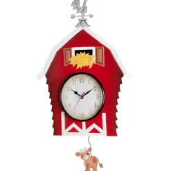 Farmhouse Barnyard Animal Pendulum Wall Clock