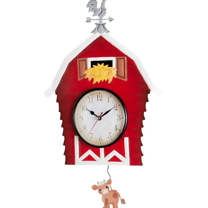 Farmhouse Barnyard Animal Pendulum Wall Clock