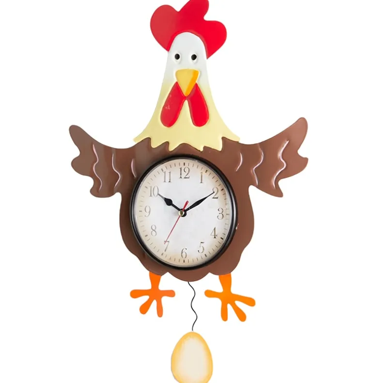 Farmhouse Barnyard Animal Pendulum Wall Clock