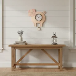 Farmhouse Barnyard Animal Pendulum Wall Clock