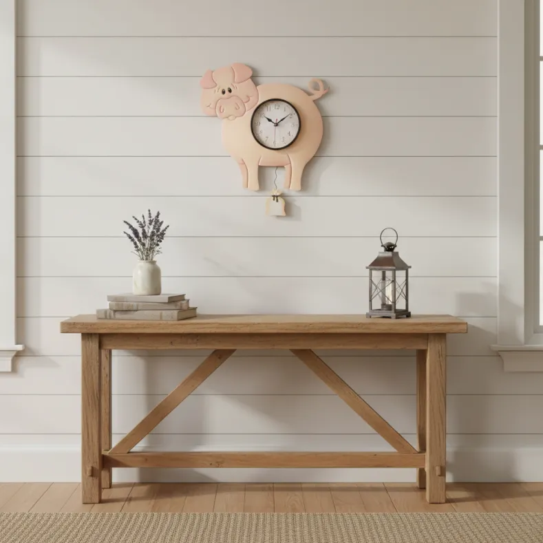Farmhouse Barnyard Animal Pendulum Wall Clock