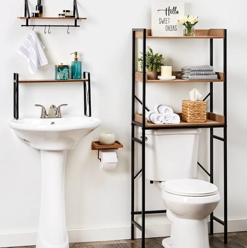 Farmhouse Bathroom Furniture Collection in Metal and Wood