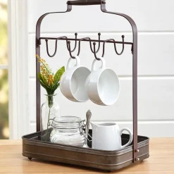 Farmhouse Metal Coffee Mug Rack