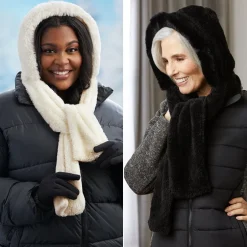 Faux Fur Hooded Scarf