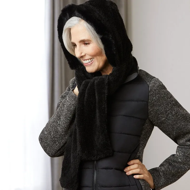 Faux Fur Hooded Scarf