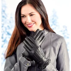 Fleece-Lined Leather Gloves