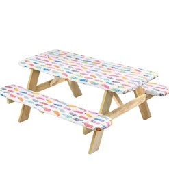 Flip Flops 3-Pc. Vinyl Easy Fit Picnic Tablecloth