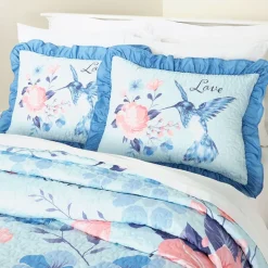 Floral and Hummingbird Sham