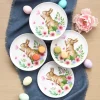 Floral Easter Tableware - Salad Plates, Serving Platters, Napkin Holder
