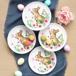 Floral Easter Tableware - Salad Plates, Serving Platters, Napkin Holder
