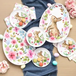 Floral Easter Tableware - Salad Plates, Serving Platters, Napkin Holder
