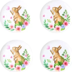 Floral Easter Tableware - Salad Plates, Serving Platters, Napkin Holder