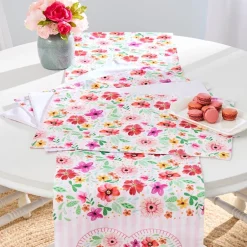 Floral Heart Set of 4 Placemats or Table Runner