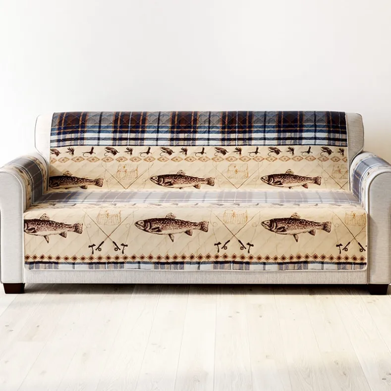 Fly Fishing Quilted Furniture Cover Loveseat or Sofa