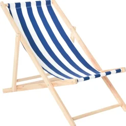 Foldable Patio Sling Lounge Chair with Stripes