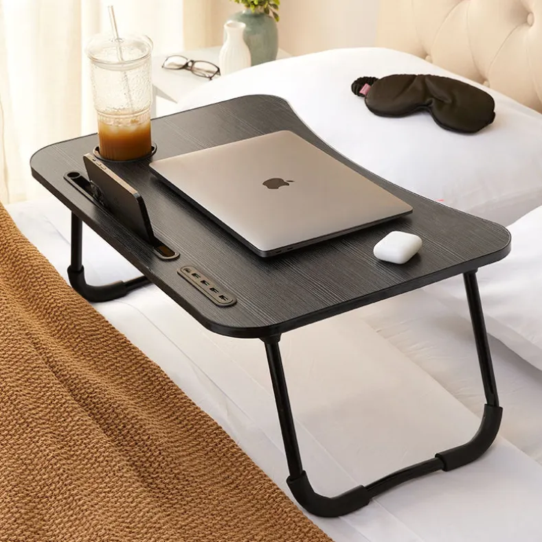 Folding Lap Desk With 4 USB-A Ports And Fan
