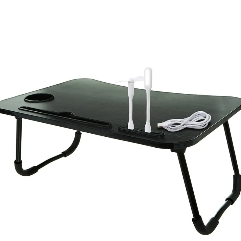 Folding Lap Desk With 4 USB-A Ports And Fan