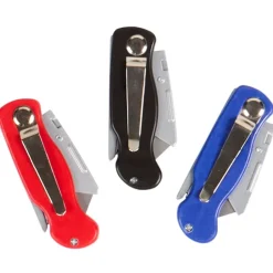 Folding Utility Knife Set of 3 Comfort Grip 10 Replacement Blades