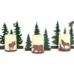 Forest Animals Flameless Flickering LED Candle Set 3 Pc.