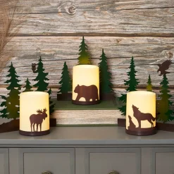 Forest Animals Flameless Flickering LED Candle Set 3 Pc.