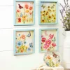 Framed Wall Art - Hummingbird, Butterfly, or Seashell Theme - 4 Pc