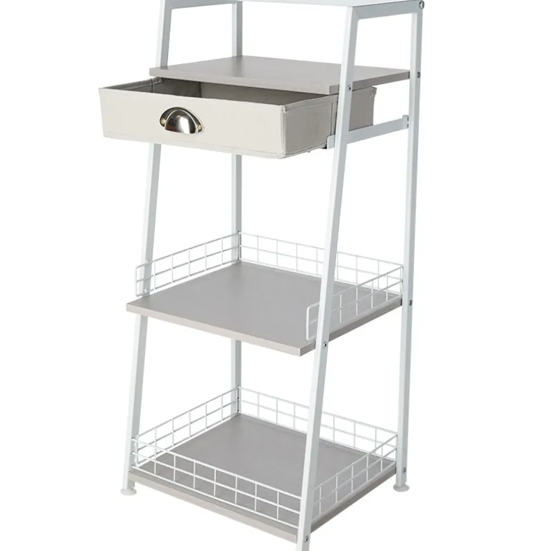 Freestanding Ladder Shelf with Drawer - 3 Shelves - 31"H