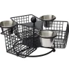 French Fry Basket with Dipping Cups - 3-Compartments - Rotates