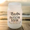 Frosted Mason Jar Votive Holder Awesome Sister