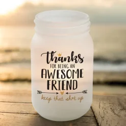Frosted Mason Jar Votive Holder Awesome Friend