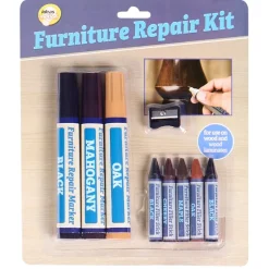 Furniture Repair and Restore Kit 3 Markers and 5 Wax Filler Sticks