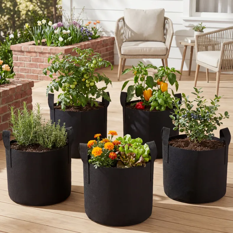7 Gallon Grow Bags Set Of 5 With Built In Handles