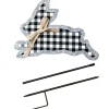 Galvanized Gingham Bunny Stake