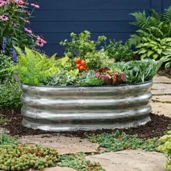 Galvanized Oval Raised Garden Bed Kit