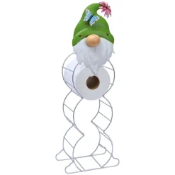 Garden Gnome Metal Toilet Paper Holder