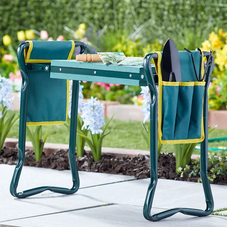 Garden Planting Bench 2 In 1 With Knee Saver And Tool Organizer