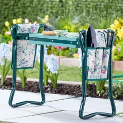 Garden Planting Bench 2 In 1 With Knee Saver And Tool Organizer