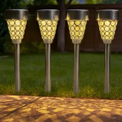 Garden Stake Lights Crystalline Design-Set of 4