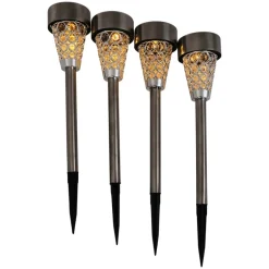 Garden Stake Lights Crystalline Design-Set of 4