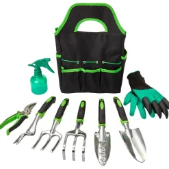Garden Tool Set With Caddy - 9 Piece Set