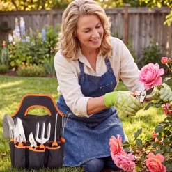 Garden Tool Set With Caddy - 7 Piece Set