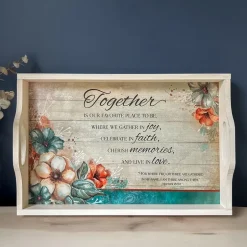 Gather Together Collection - Pie Plate, Wall Cross, Measuring Spoons, Tray