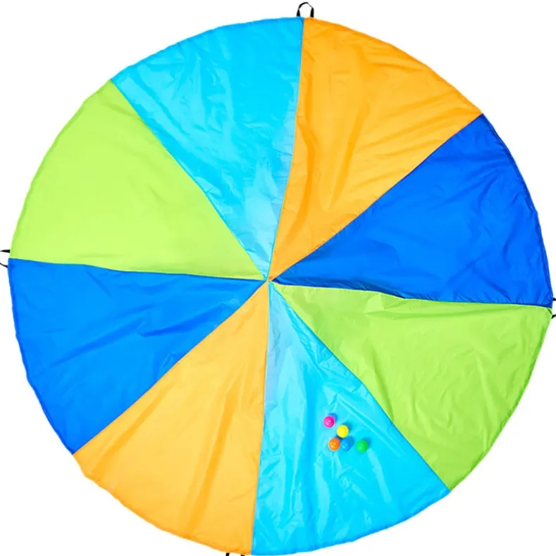 Giant Rainbow Parachute for Kids - Durable Nylon with Handles and Balls