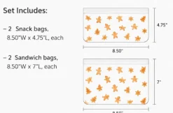 Gingerbread Reusable Food Storage Bags - 4-Pc.