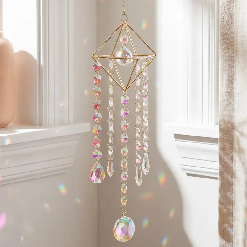 Glass Hanging Suncatcher- Decorative Art Glass Window Decor