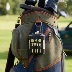 Golfer's Flask - Leather Case, Tees and Divot Tool Included