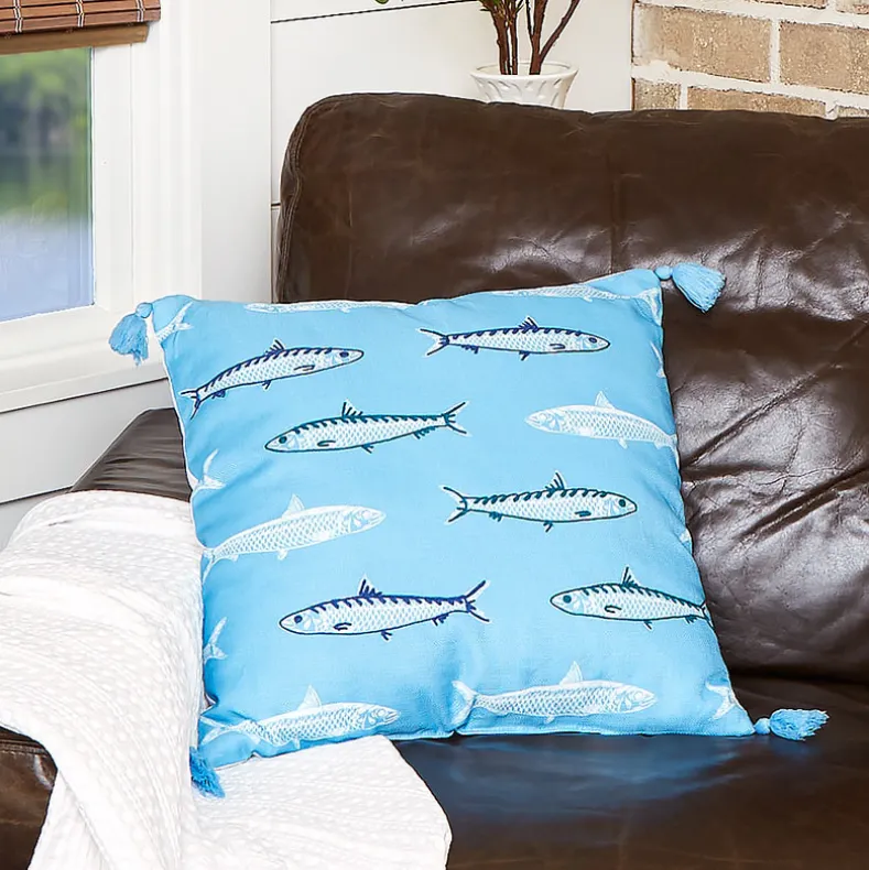 Gone to the Lake Embroidered Decorative Pillow