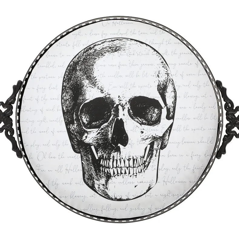 Gothic Elegance Halloween Skull Serving Tray