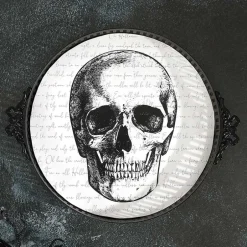 Gothic Elegance Halloween Skull Serving Tray