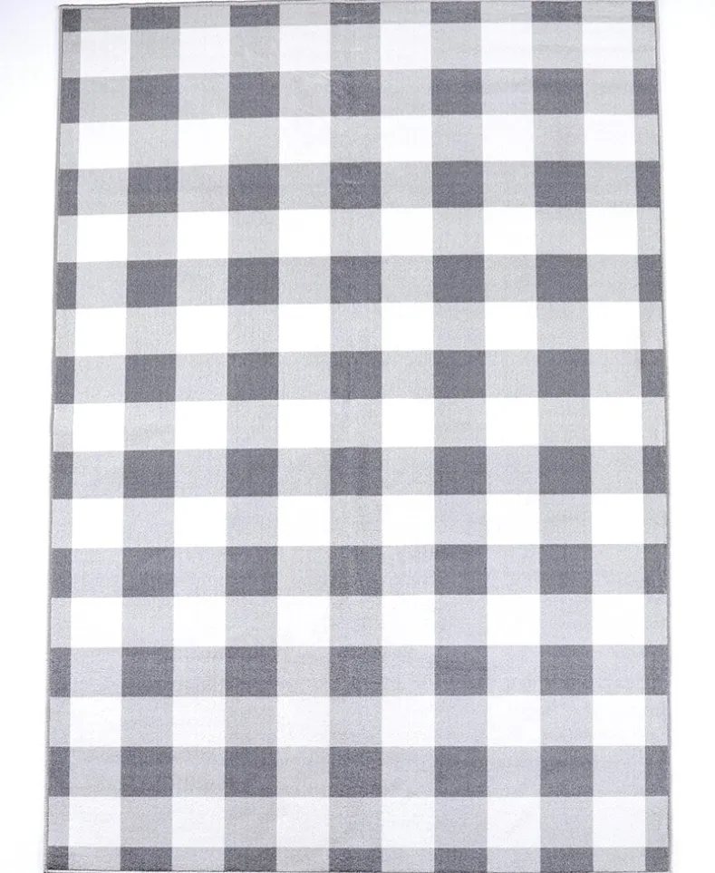 Gray Buffalo Check Nonslip Area Rug