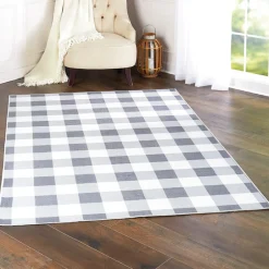 Gray Buffalo Check Nonslip Area Rug